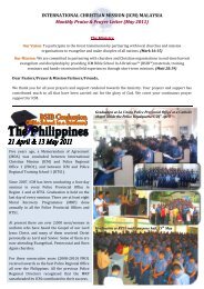 INTERNATIONAL CHRISTIAN MISSION (ICM) MALAYSIA Monthly ...