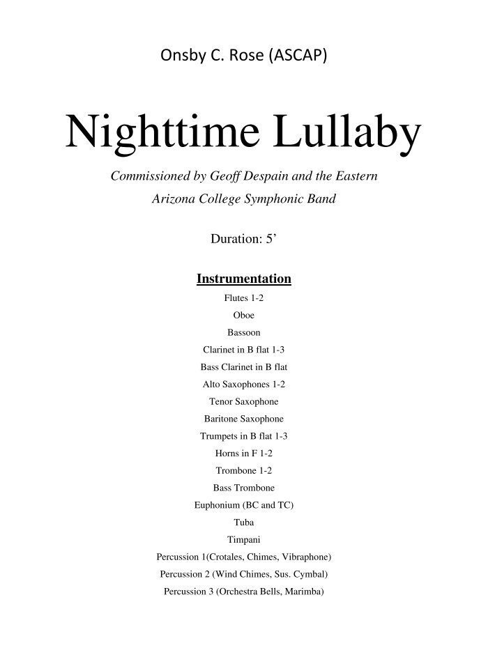 Nighttime Lullaby | Murphy Music Press, LLC