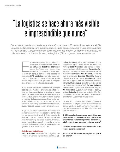 Revista Cuadernos de Logística [C de Comunicación] - Número 55. Abril 2020
