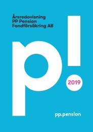 PP Pension Fondförsäkring AB – Årsredovisning 2019