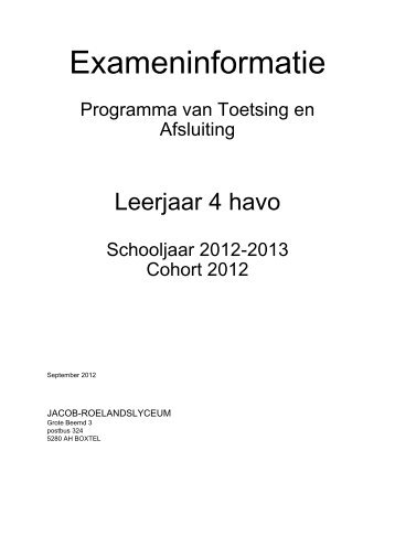 HAVO 4 - Jacob-Roelandslyceum