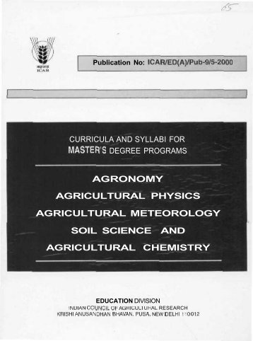 agronomy agricultural physics agricultural meteorology soil science