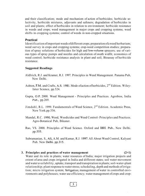 agronomy agricultural physics agricultural meteorology soil science