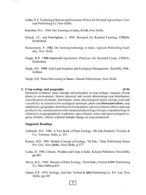 agronomy agricultural physics agricultural meteorology soil science