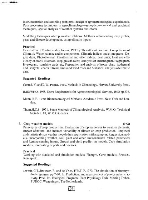 agronomy agricultural physics agricultural meteorology soil science