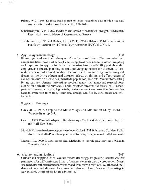 agronomy agricultural physics agricultural meteorology soil science