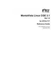 MontaVista Linux CGE 3.1 Rel 1.0 for ATCA - Emerson Network Power