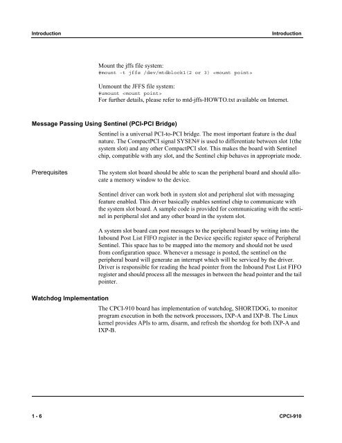 CPCI-910 Programmer's Guide - Emerson Network Power