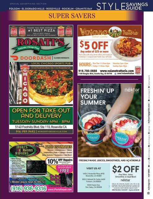 Style Savings Guide—Special May 2020 Issue for Folsom, El Dorado Hills, Granite Bay, Roseville and Rocklin