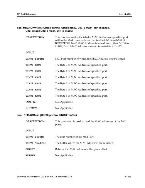 2.2 BSP Rel. 1.0 for PPMC-275 Programmer's Guide