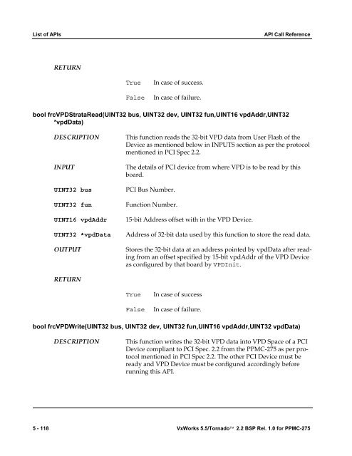 2.2 BSP Rel. 1.0 for PPMC-275 Programmer's Guide