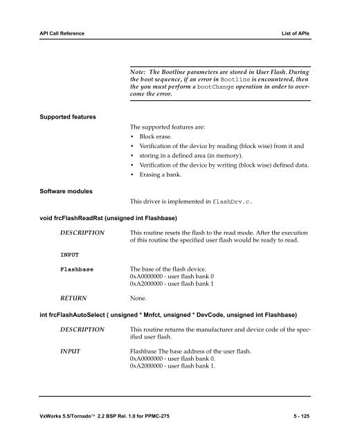 2.2 BSP Rel. 1.0 for PPMC-275 Programmer's Guide