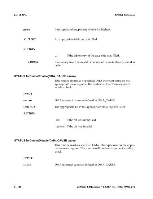 2.2 BSP Rel. 1.0 for PPMC-275 Programmer's Guide