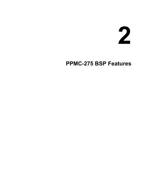 2.2 BSP Rel. 1.0 for PPMC-275 Programmer's Guide