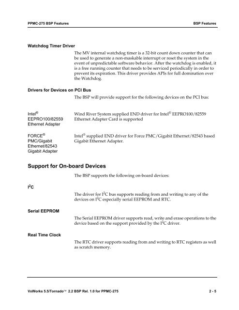 2.2 BSP Rel. 1.0 for PPMC-275 Programmer's Guide