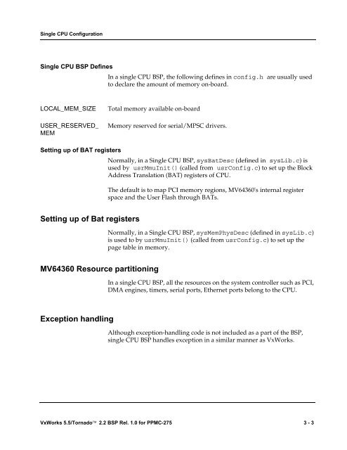 2.2 BSP Rel. 1.0 for PPMC-275 Programmer's Guide