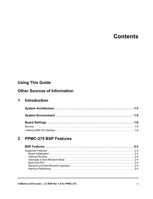 2.2 BSP Rel. 1.0 for PPMC-275 Programmer's Guide