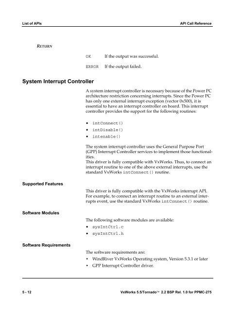 2.2 BSP Rel. 1.0 for PPMC-275 Programmer's Guide