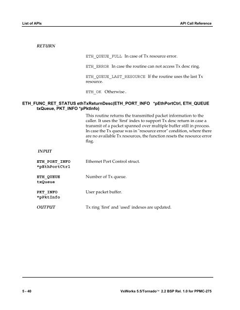 2.2 BSP Rel. 1.0 for PPMC-275 Programmer's Guide