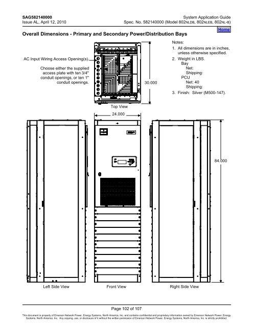 SAG582140000 SYSTEM OVERVIEW - Emerson Network Power