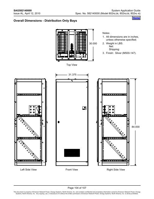 SAG582140000 SYSTEM OVERVIEW - Emerson Network Power