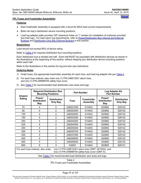 SAG582140000 SYSTEM OVERVIEW - Emerson Network Power