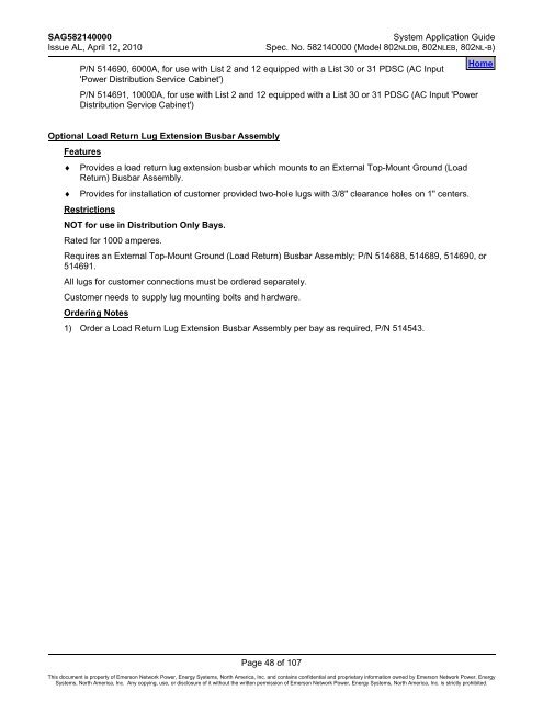 SAG582140000 SYSTEM OVERVIEW - Emerson Network Power