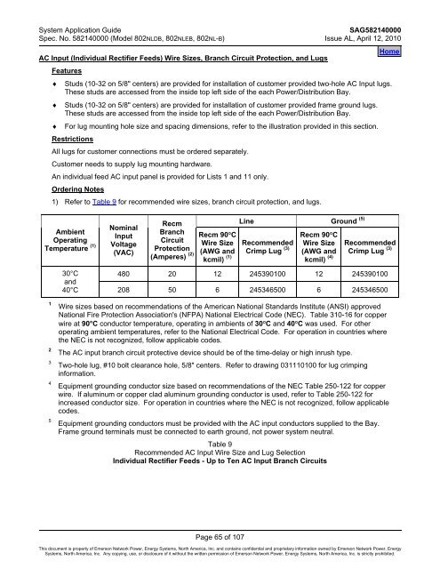 SAG582140000 SYSTEM OVERVIEW - Emerson Network Power