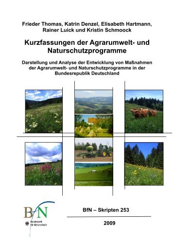 Kurzfassungen der Agrarumwelt- und Naturschutzprogramme