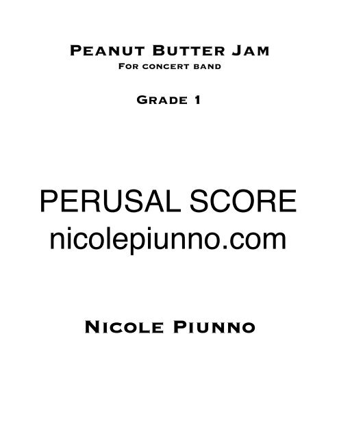 Peanut Butter Jam Full Score