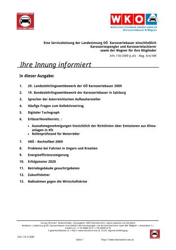 Ihre Innung informiert - karosserie-ooe.at