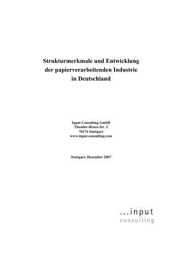 Strukturmerkmale und Entwicklung der ... - Input Consulting