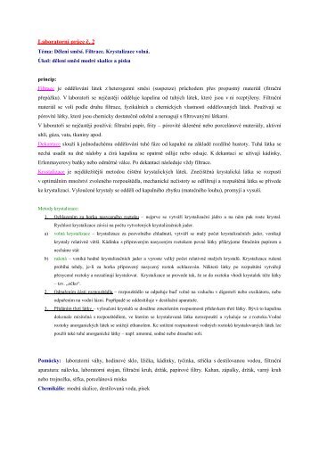 Dělení směsí. Filtrace - Chemie na GJO