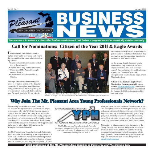 Call for Nominations - Mt. Pleasant Area Chamber of Commerce