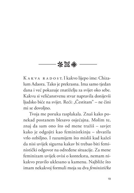 Chimamanda Ngozi Adichie - DRAGA IJEAWELE ILI FEMINISTIČKI MANIFEST U PETNAEST SAVJETA