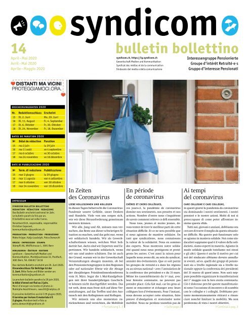 syndicom Bulletin / bulletin / Bollettino 14