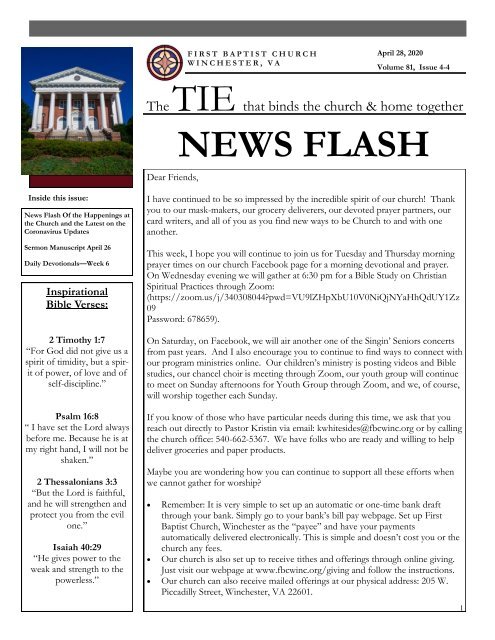 News Flash Mailing April 28 Vol 81 Issue 4-4