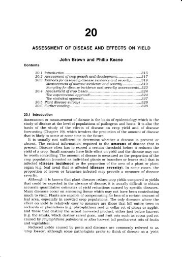 Assessment of disease and effects on yield - Australasian Plant ...