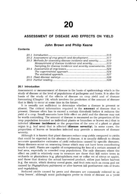 Assessment of disease and effects on yield - Australasian Plant ...
