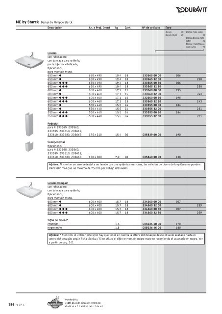 Duravit - Tarifa - 2019 - General