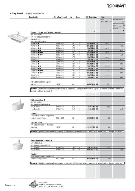 Duravit - Tarifa - 2019 - General