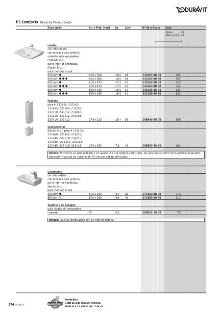 Duravit - Tarifa - 2019 - General