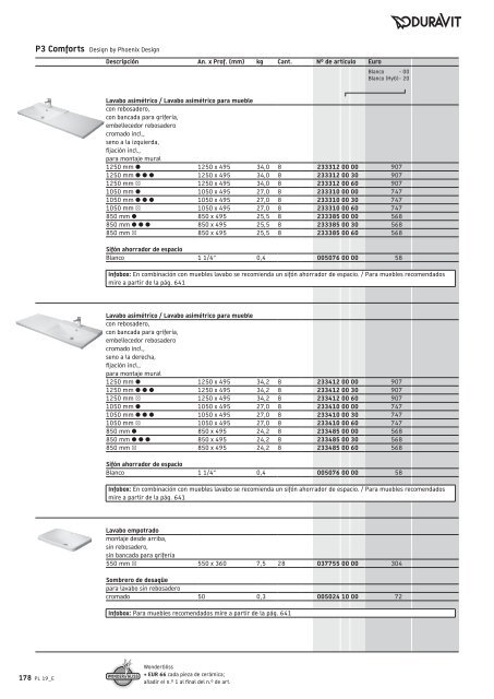 Duravit - Tarifa - 2019 - General