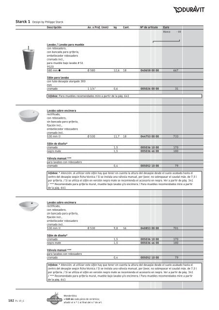 Duravit - Tarifa - 2019 - General