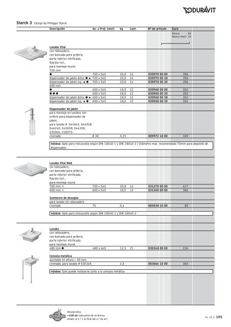 Duravit - Tarifa - 2019 - General