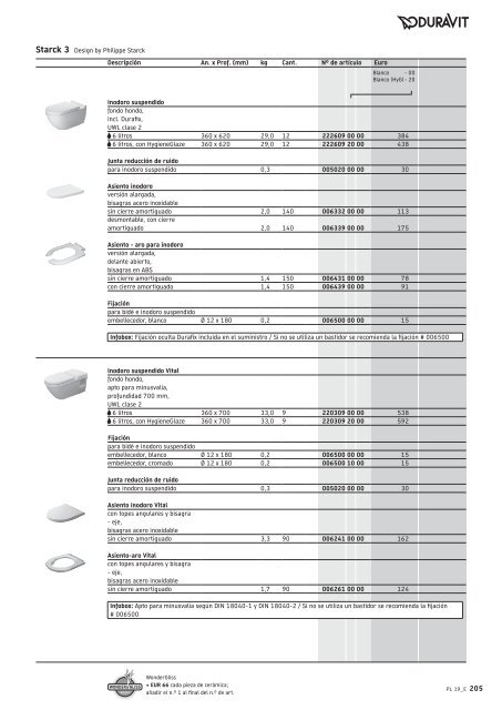 Duravit - Tarifa - 2019 - General