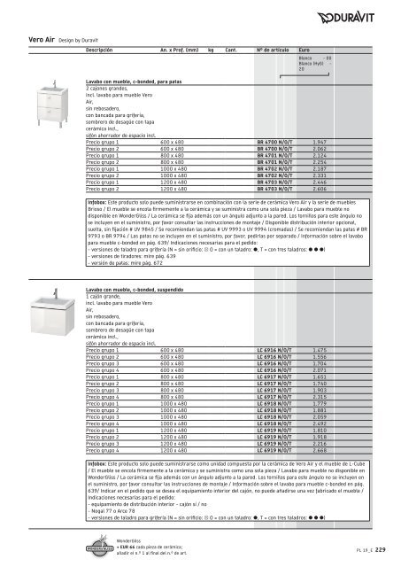 Duravit - Tarifa - 2019 - General