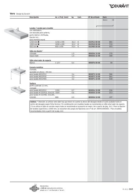 Duravit - Tarifa - 2019 - General