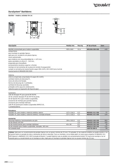 Duravit - Tarifa - 2019 - General