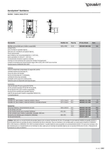 Duravit - Tarifa - 2019 - General